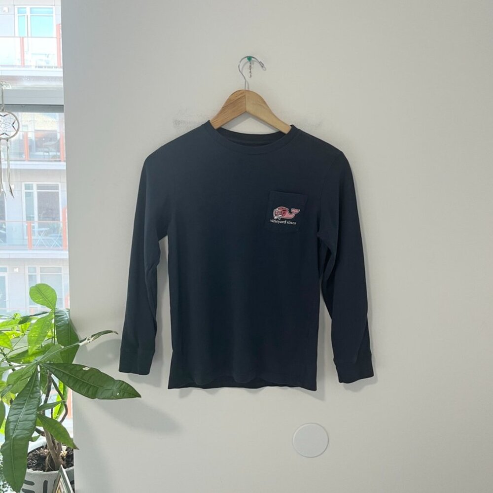 Vineyard Vines Boy's Blue I Love Lacrosse Graphic Long Sleeve Top Size Small